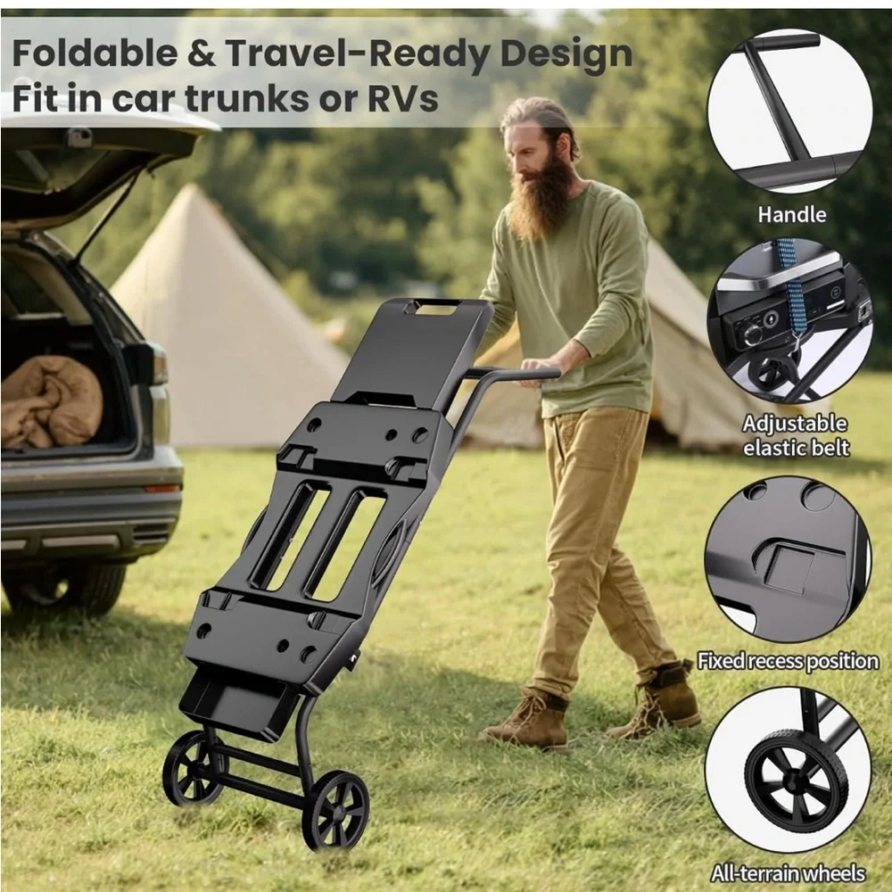 Compatible Portable BBQ🍖Stand w Wheels Side Table & Storage Basket🧺 - Picture 8 of 9